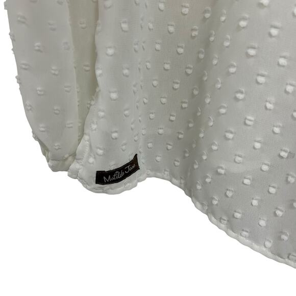 Matilda Jane White Sheer Forever Renae Swiss Dot Long Sleeve Top Small - Picture 5 of 5